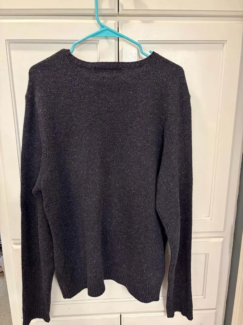Polo by Ralph Lauren Men's Navy Blue Donegal Fleck Knit Crewneck Sweater Large